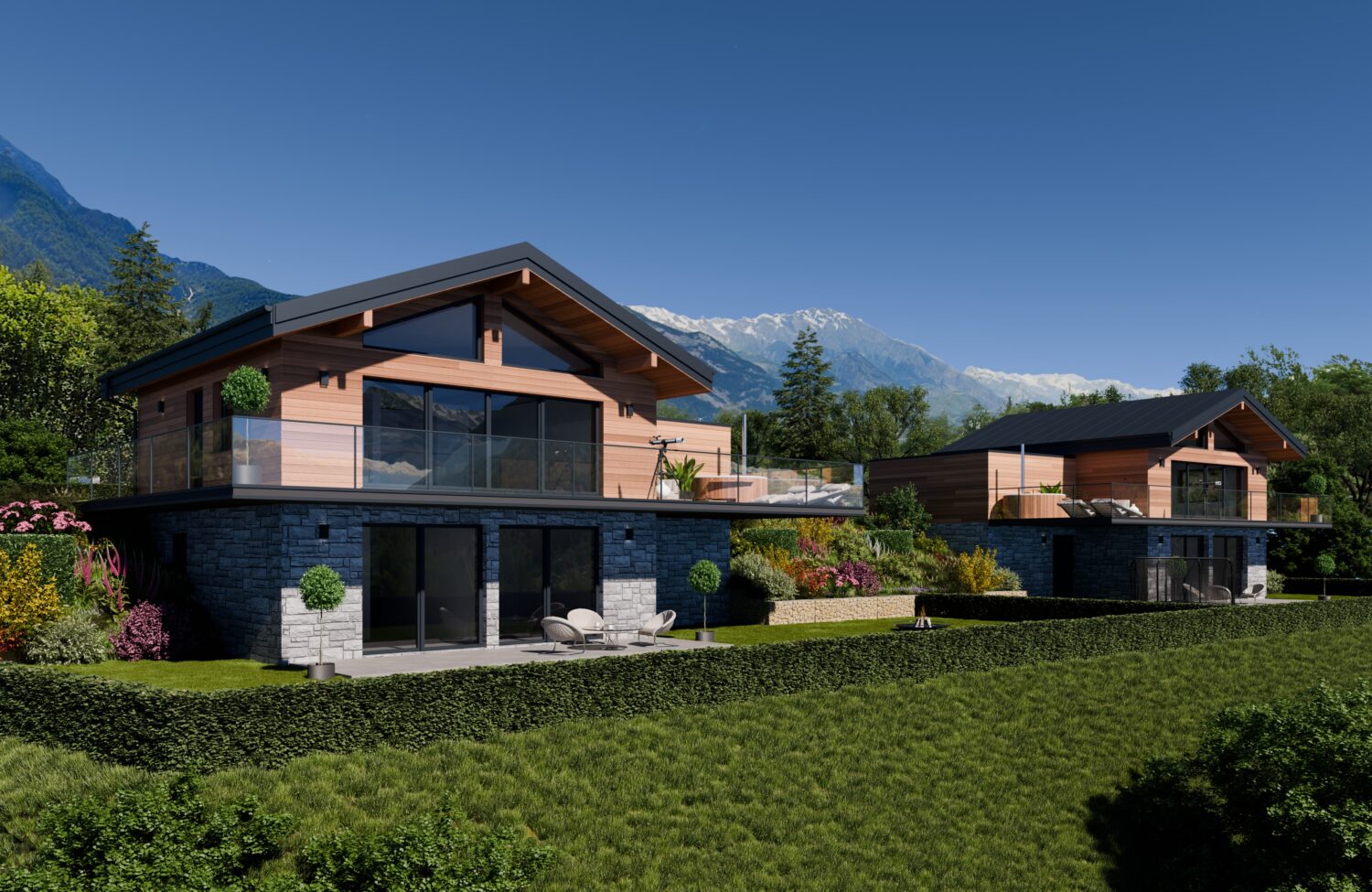 Dvīņu mājas Saxon Chalet Šveicē