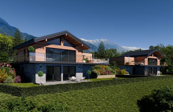 Dvīņu mājas Saxon Chalet Šveicē