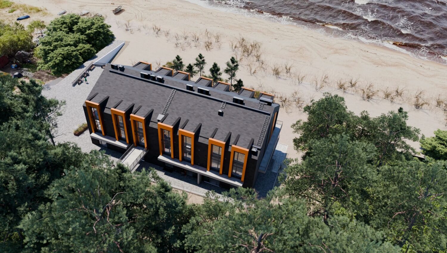 Viesnīcas ēka Saulkrastos